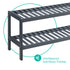 Bamboo 2-Tier Shoe Rack - Grey