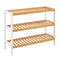 Bamboo 3-Tier Shoe Rack - White/Natural