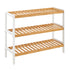 Bamboo 3-Tier Shoe Rack - White/Natural