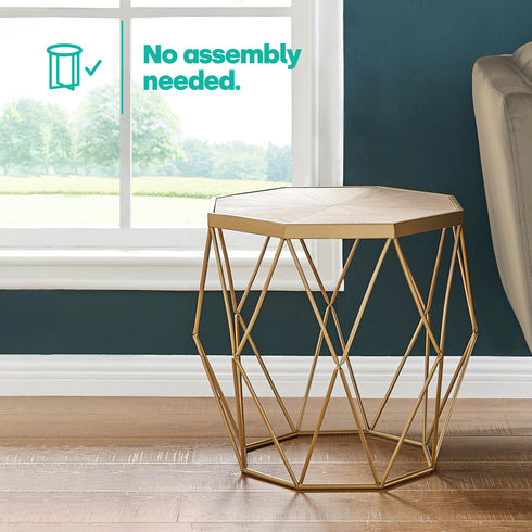 Nayi Geometric Gold Side Table