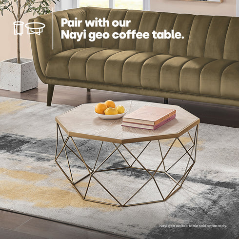 Nayi Geometric Gold Side Table