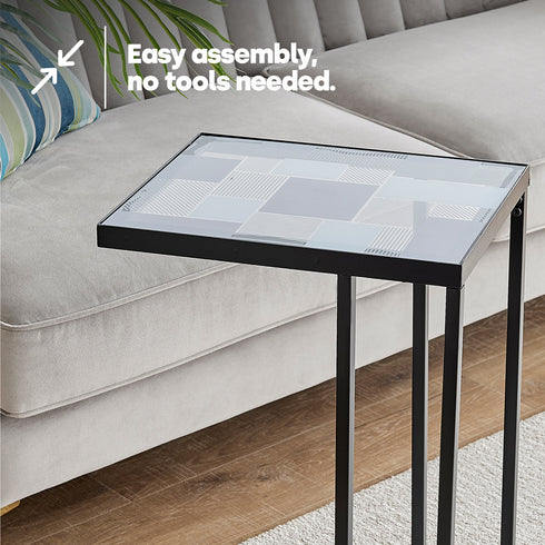 Kavic Glass Sofa Side Table