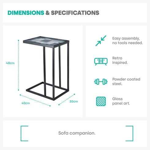 Kavic Glass Sofa Side Table