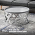 Damaski Circular Silver Side Table