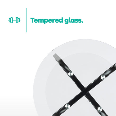 Round Glass Coffee Table - Black