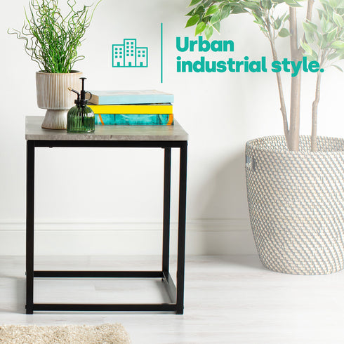 Industrial Concrete Effect Side Table