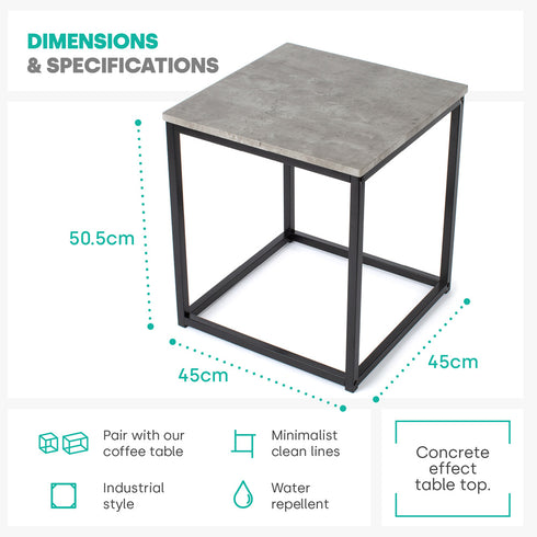 Industrial Concrete Effect Side Table