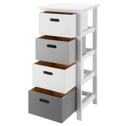 Nina 4 Drawer Storage Unit - White/Grey