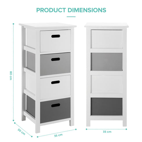 Nina 4 Drawer Storage Unit - White/Grey