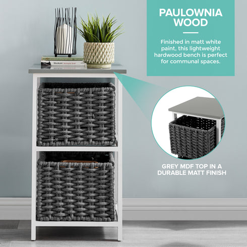 Habi 2 Drawer Storage Unit - Grey