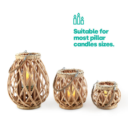 Willow Lanterns Set of 3 - Natural
