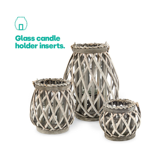 Willow Lanterns Set of 3 - Grey