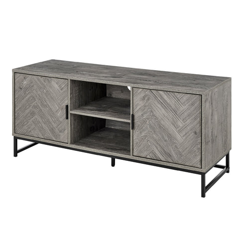 Herringbone TV Unit - Grey
