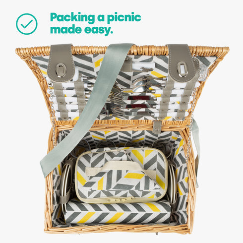 Tummel 4-Person Wicker Picnic Basket