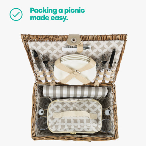 Lomond 4-Person Wicker Picnic Basket