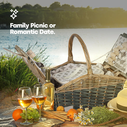 Ossian 4-Person Wicker Picnic Basket