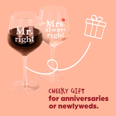 Mr & Mrs Wine Glass Set