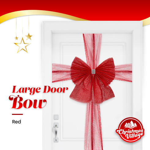 Large Christmas Door Bow - Red