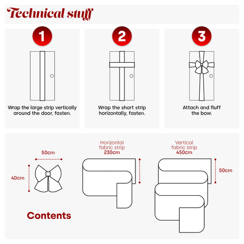 Large Christmas Door Bow - Red
