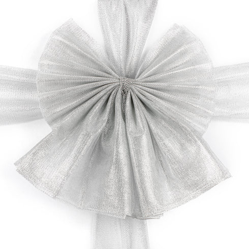 Large Christmas Door Bow - Silver