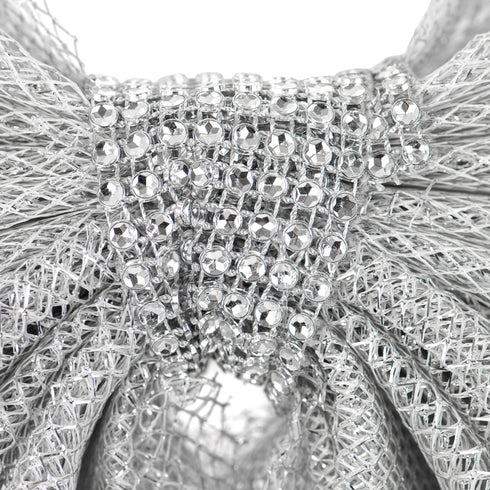 Large Christmas Door Bow - Silver