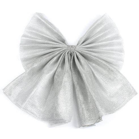Large Christmas Door Bow - Silver