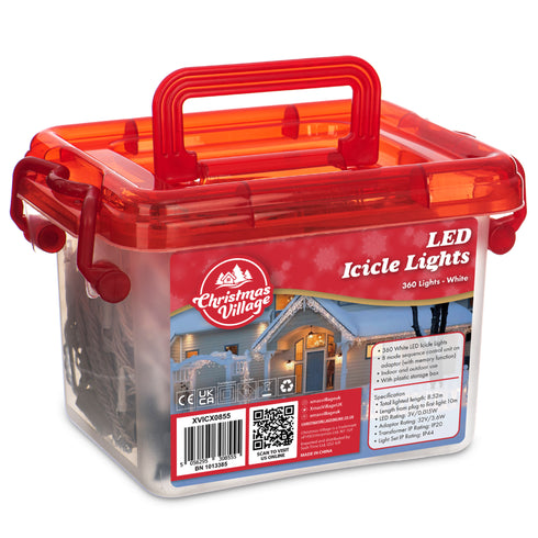 360 LED Icicle Lights - White
