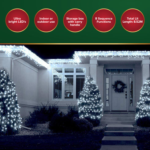 360 LED Icicle Lights - White
