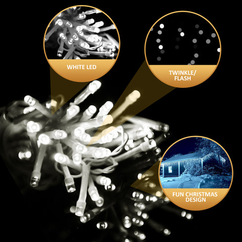 360 LED Icicle Lights - White