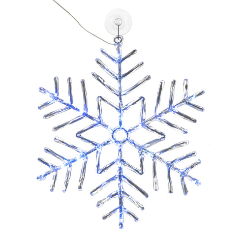 43cm Snowflake Window Light - Blue