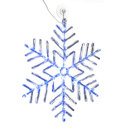 43cm Snowflake Window Light - Blue