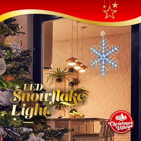 43cm Snowflake Window Light - Blue