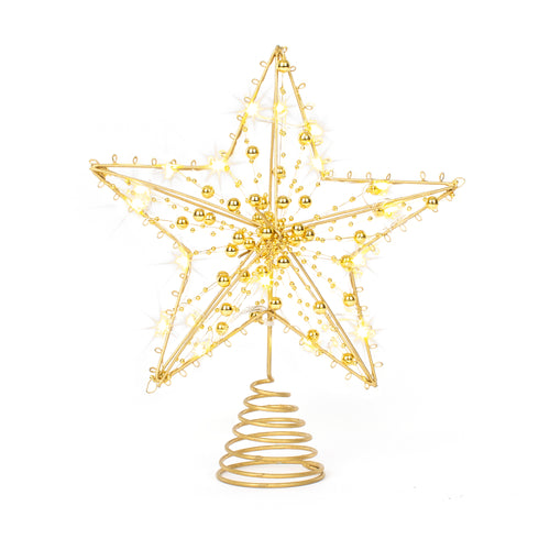 Light Up Star Tree Topper - Gold