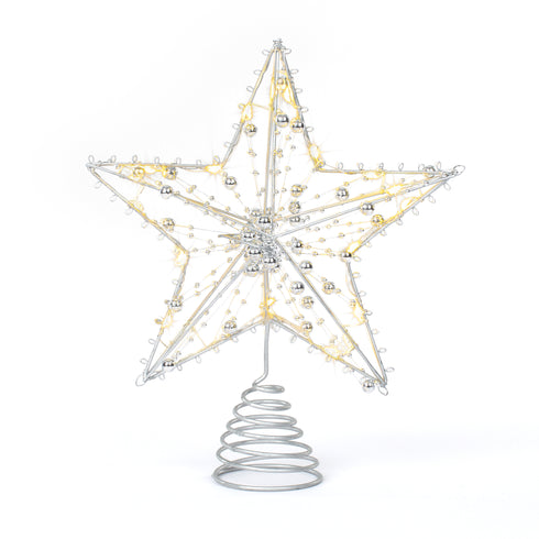 Light Up Star Tree Topper - Silver