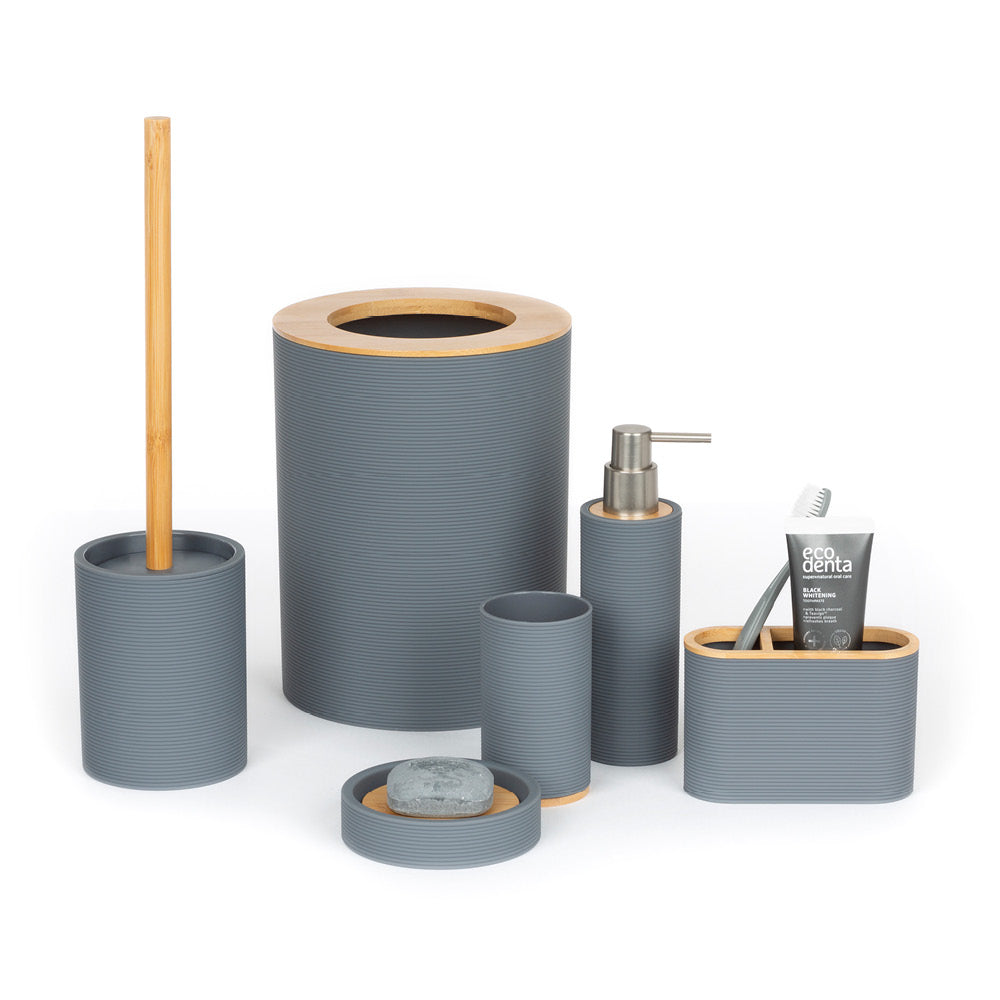 Livivo | Bamboo Bathroom Set - Grey | Free Delivery