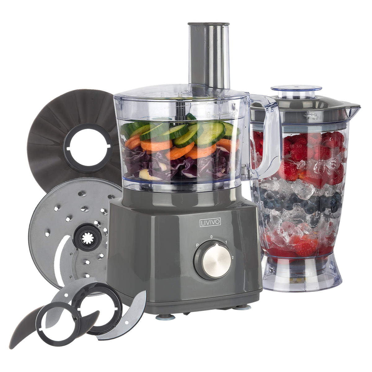 Livivo Food Processor & Blender Grey Free Delivery