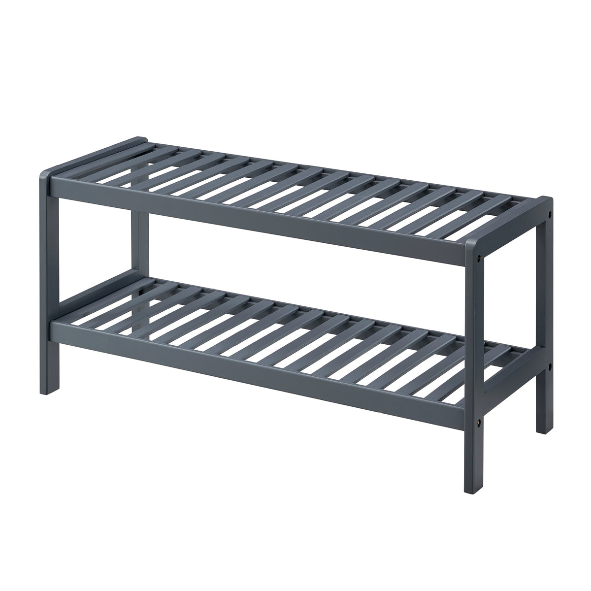 Livivo | Bamboo 2-Tier Shoe Rack - Grey | Free Delivery