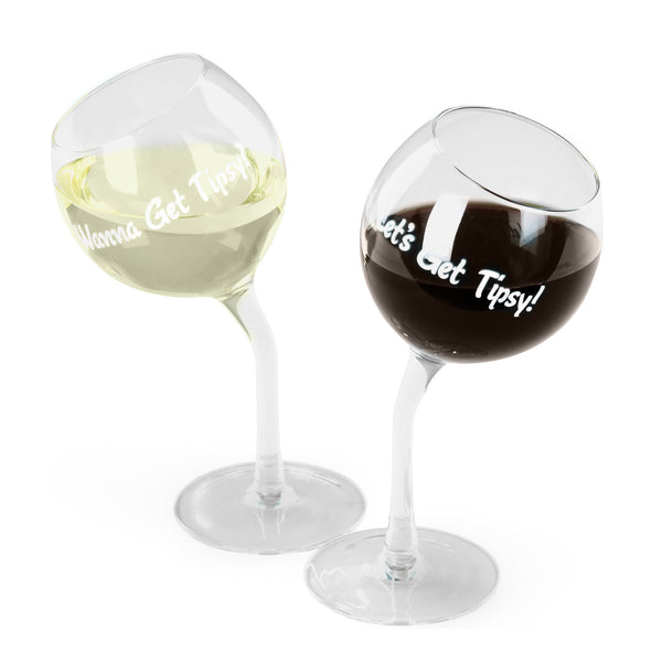 Let's Get Tipsy 12-ounce Tipsy Wine Glasses (Set of 4) - Bed Bath & Beyond  - 12590266
